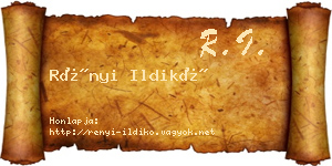 Rényi Ildikó névjegykártya